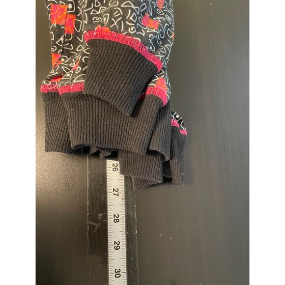 Vintage Womens Sweatshirt Medium Fuschia Abstract Print Mock Neck Wacky Artsy - Picture 5 of 6